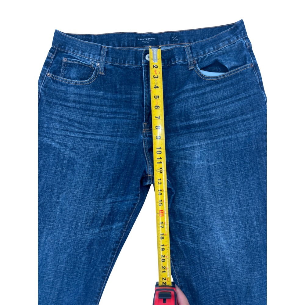 Lucky Brand 329 Classic Straight Mens Jeans Dark Wash Denim 40x34 Indigo Blue - Picture 7 of 8